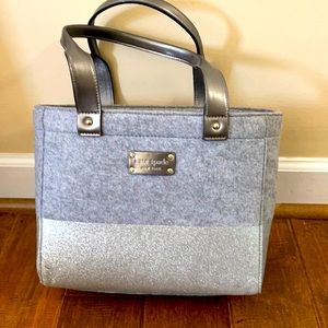 Kate Spade Gray Felt Glitter Bag
